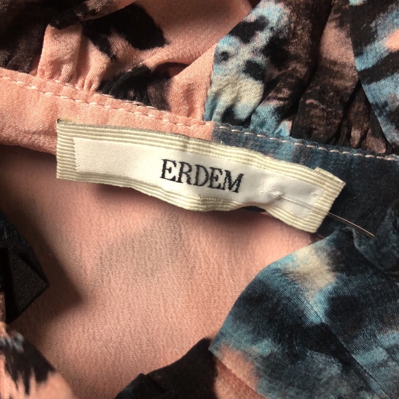 ERDEM SEBLA Floral Pink and Blue Sleeveless Dress Size 6 - Picture 13 of 16